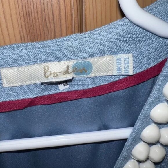 Boden - Blue Beaded Sleeveless Dress - 12L - Picture 2 of 3